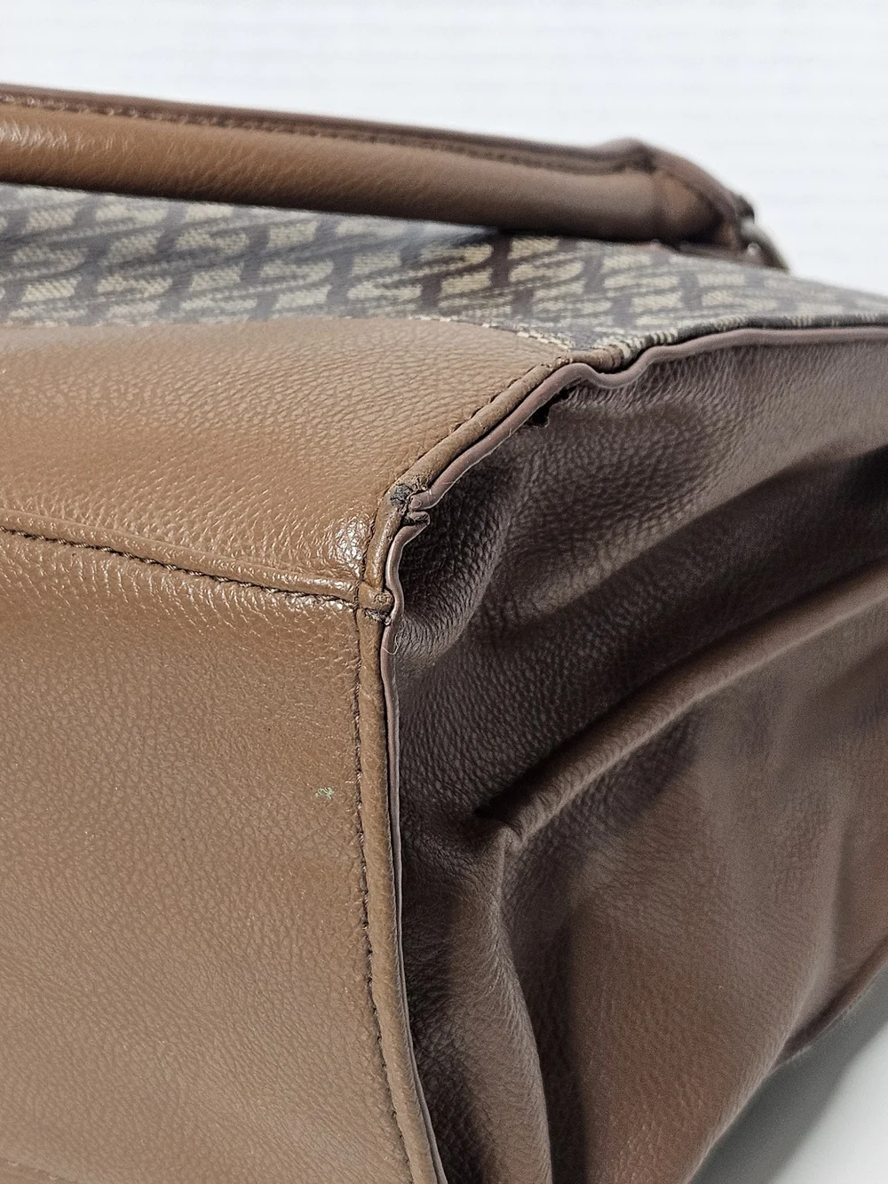 Nine West Brown Patterned Satchel Handbag